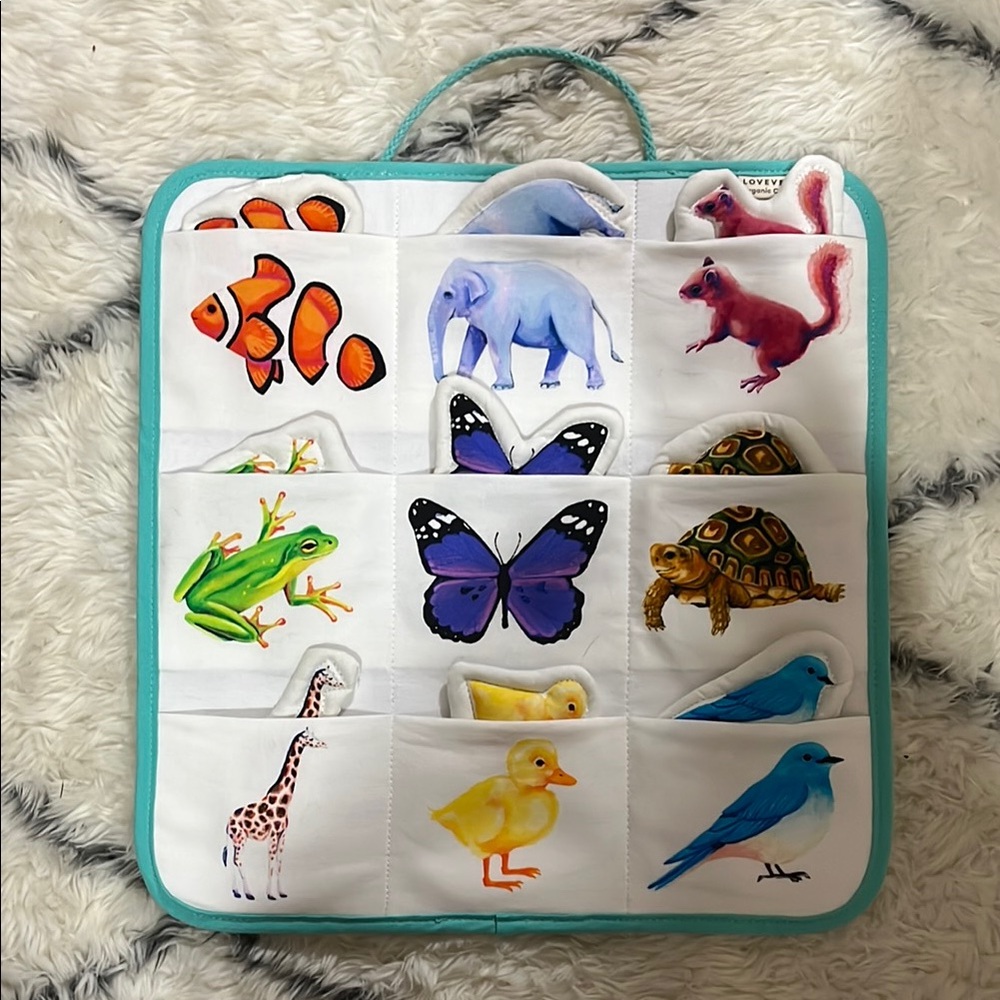 LOVEVERY Quilted Critter Pockets from Realist Playkit months 19-21